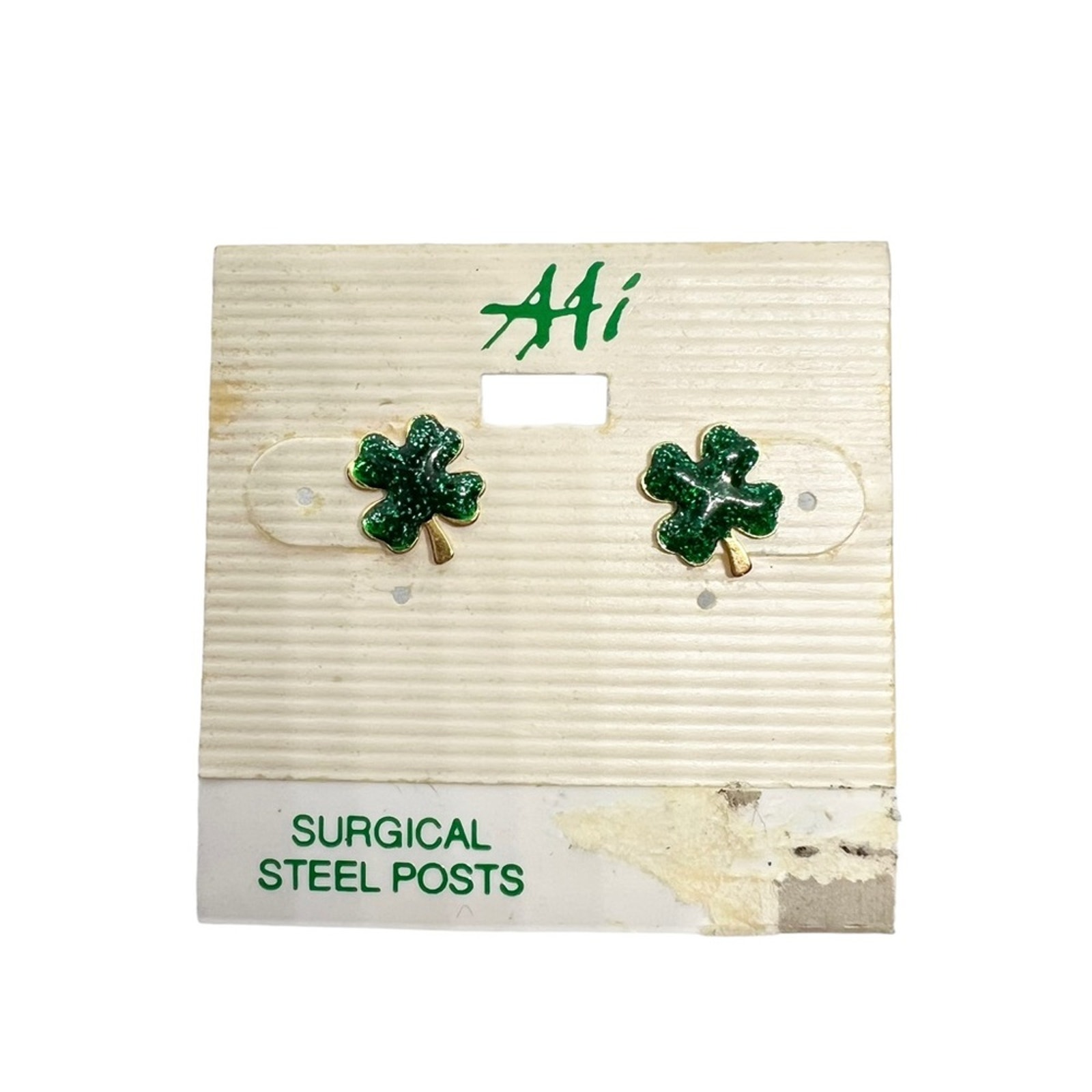 Vintage 90s Aai Shamrock Clover Stud Earrings Vintage St. Patrick’s Day
